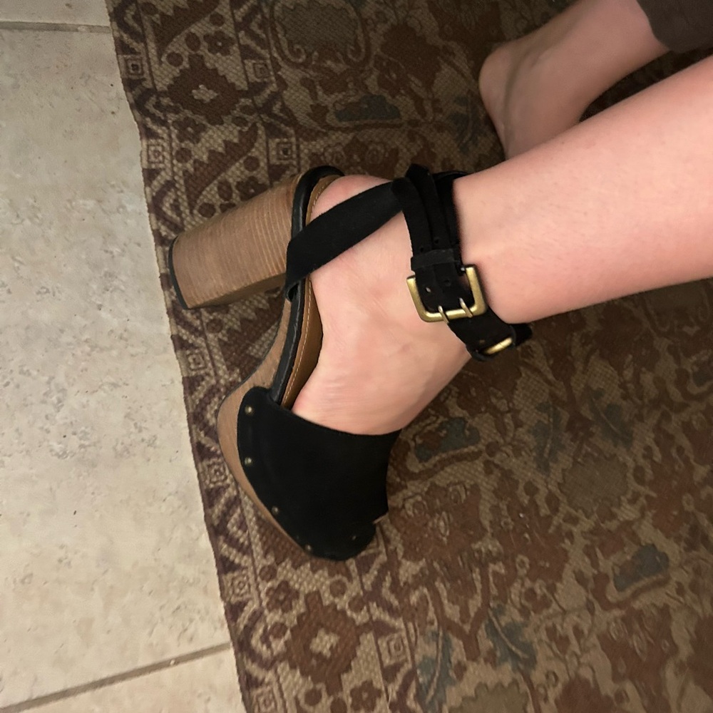 Free People Black and Brown Heels